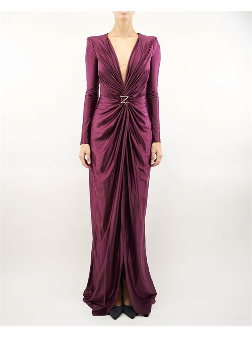 Red carpet dress in Lycra with knot and logo accessory Elisabetta Franchi ELISABETTA FRANCHI | abito | AB72947E2CG3